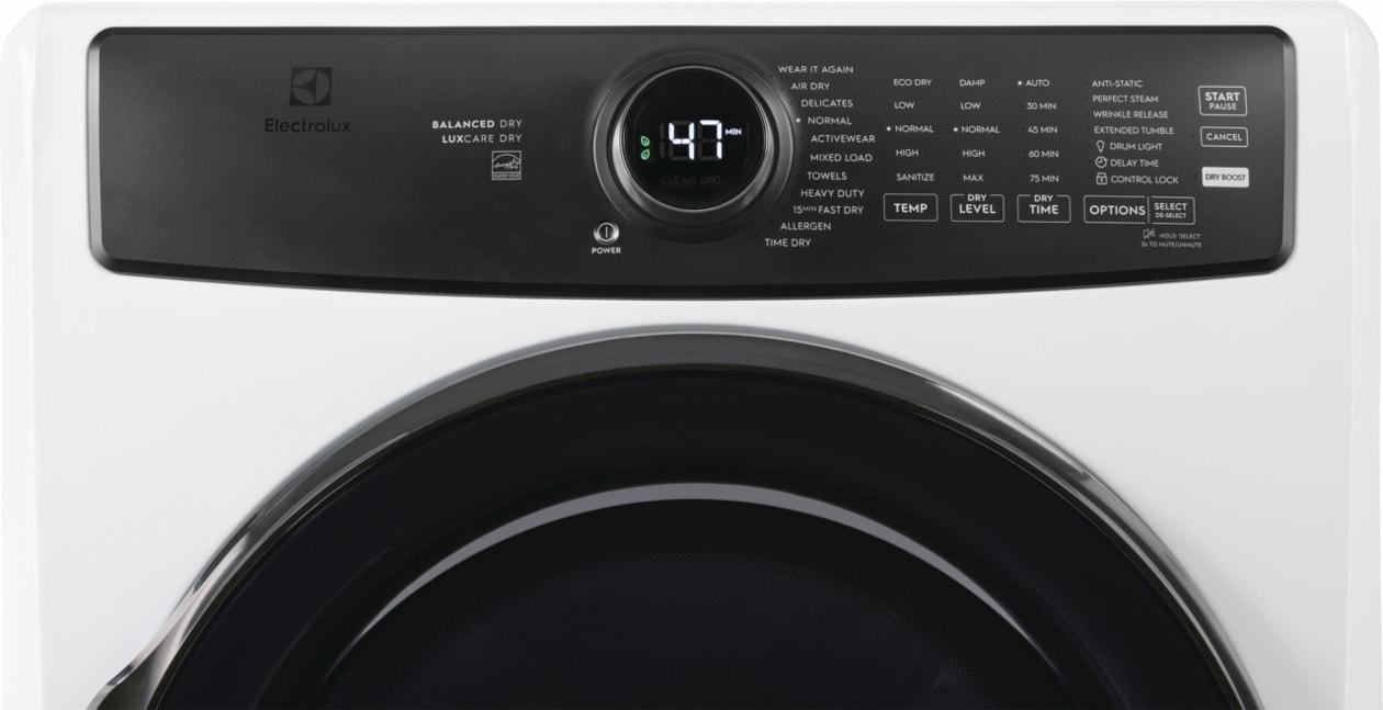 ELFE7738AW Electrolux Front Load Perfect Steam™ Electric Dryer with Balanced Dry™ and Instant Refresh - 8.0 Cu. Ft.