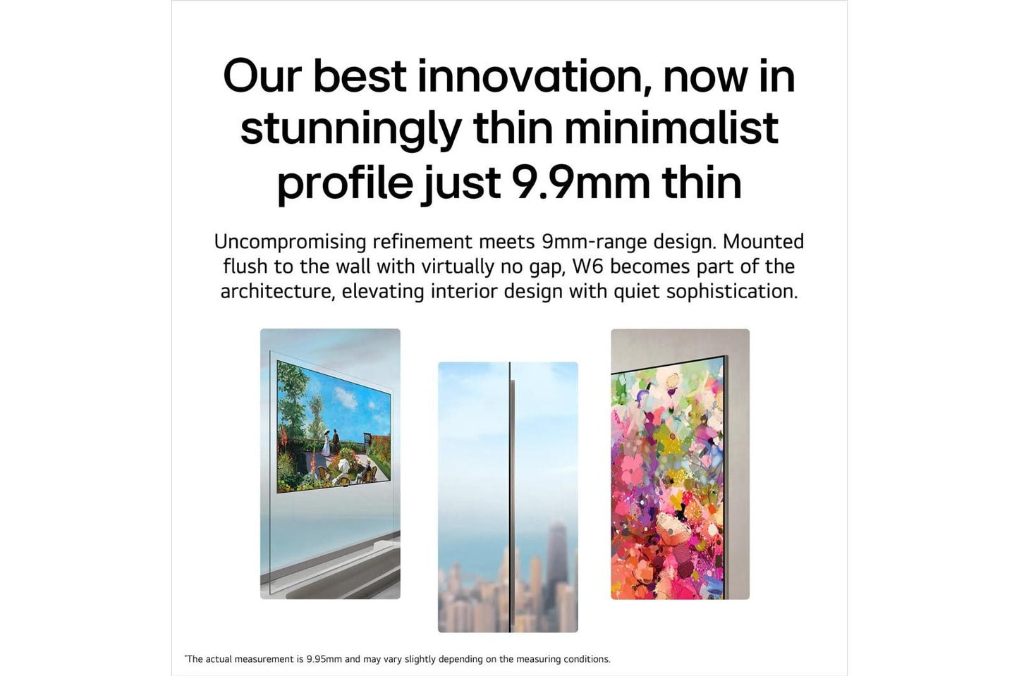 Lg OLED77W6PUA 77 Inch Class LG OLED evo AI W6 4K Smart TV 2026 with Wallpaper Design and Supplied Flush Wall Mount