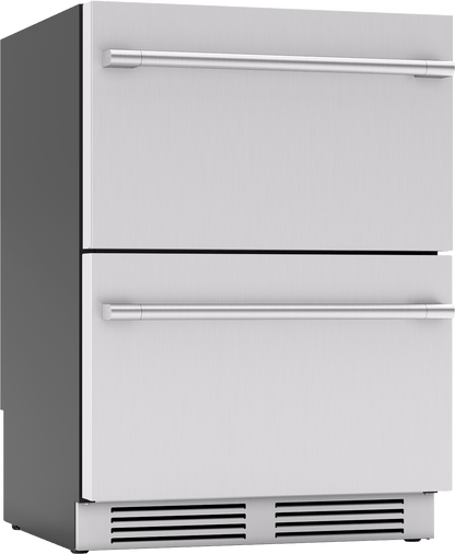 Zephyr PRRD24C2AS Presrv Refrigerator Drawers, 24in Compact, SS, 2 Zone