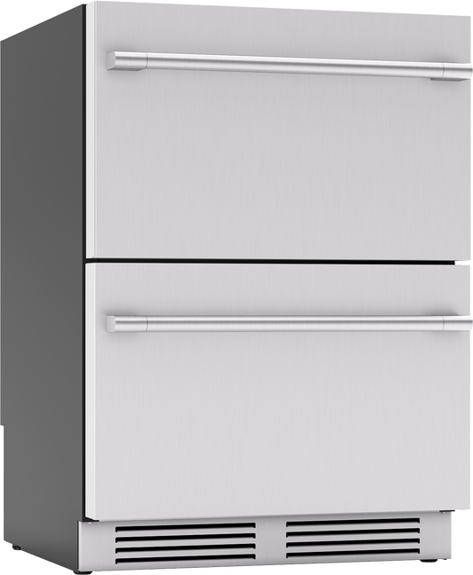 Zephyr PRRD24C2AS Presrv Refrigerator Drawers, 24in Compact, SS, 2 Zone