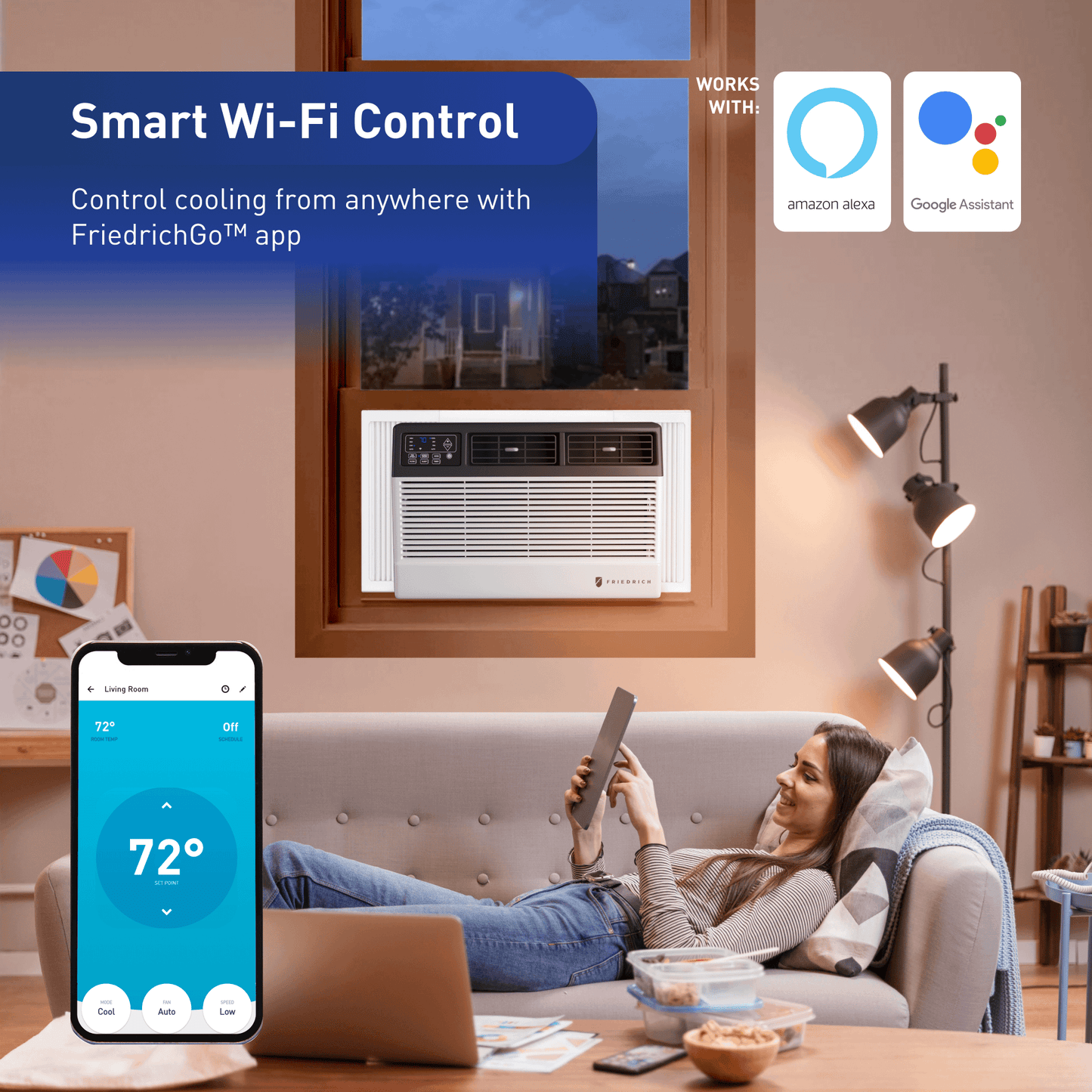CCF12B10C Friedrich Chill Premier 12,000 BTU 115V Smart Window Air Conditioner - Cool Only