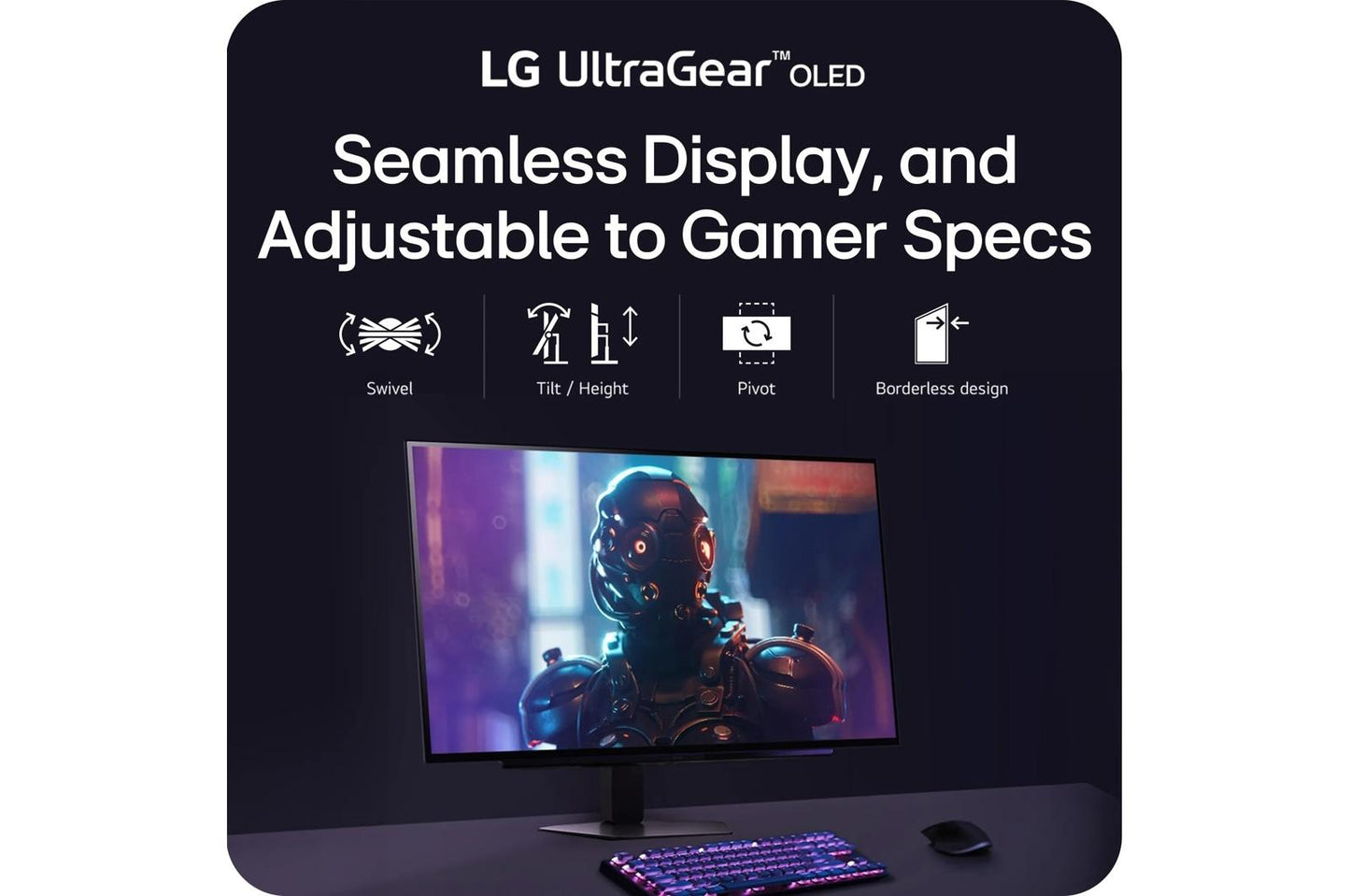 Lg 27GX704AB 27 Inch UltraGear™ Glossy OLED QHD 1440p 240Hz 0.03ms G-Sync Compatible Gaming Monitor with HDMI
