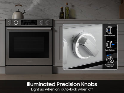 Samsung NSE90H63SR Bespoke Smart Slide-in Electric Range Pro Style Elite Design  Illuminated Knobs  Air Fry Max