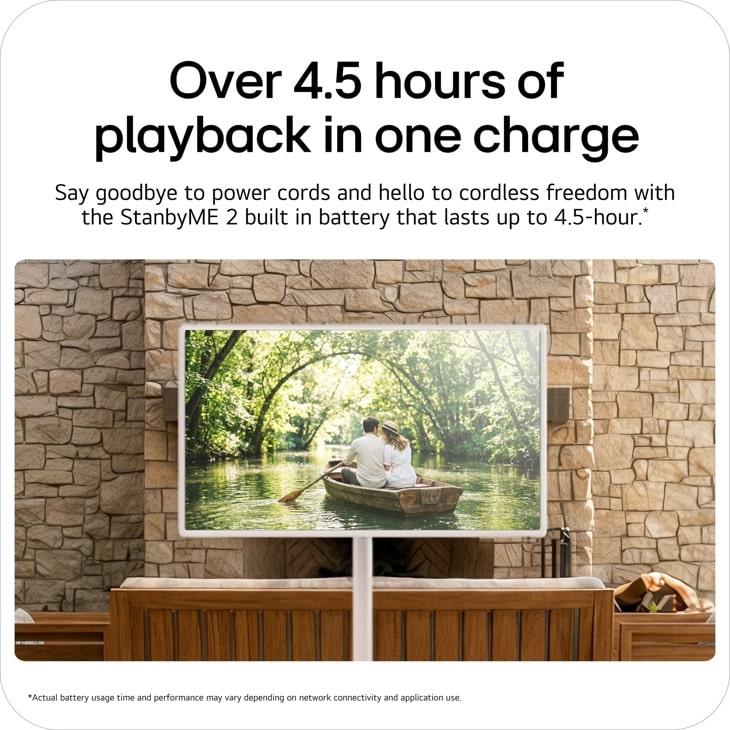 Lg 32LX6BWGAXT7SAUSALLC StanbyME 2 MAX 32 Inch Portable Smart Touch Screen with 4.5hr Battery and XT7 Bluetooth Speaker