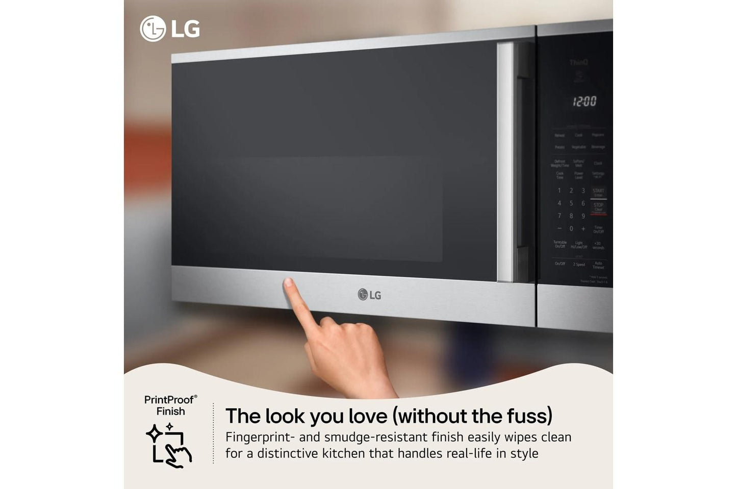 Lg MVEL2035Z 2.2 cu. ft. Wi-Fi Enabled Over-the-Range Microwave Oven with EasyClean®