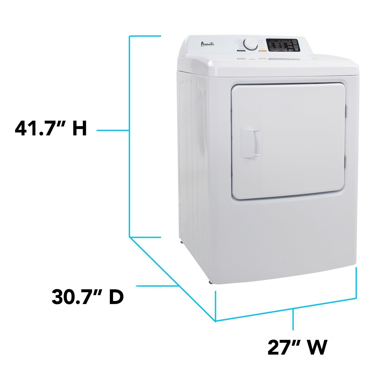 SED70D0W Avanti Front Load Electric Clothes Dryer, 7.0 cu. ft. Capacity - White / 7.0 cu. ft.