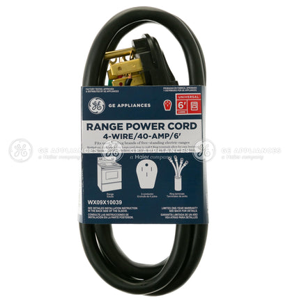 Ge Appliances WX09X10039 Range Cord 6' 40 Amp 4 Wire