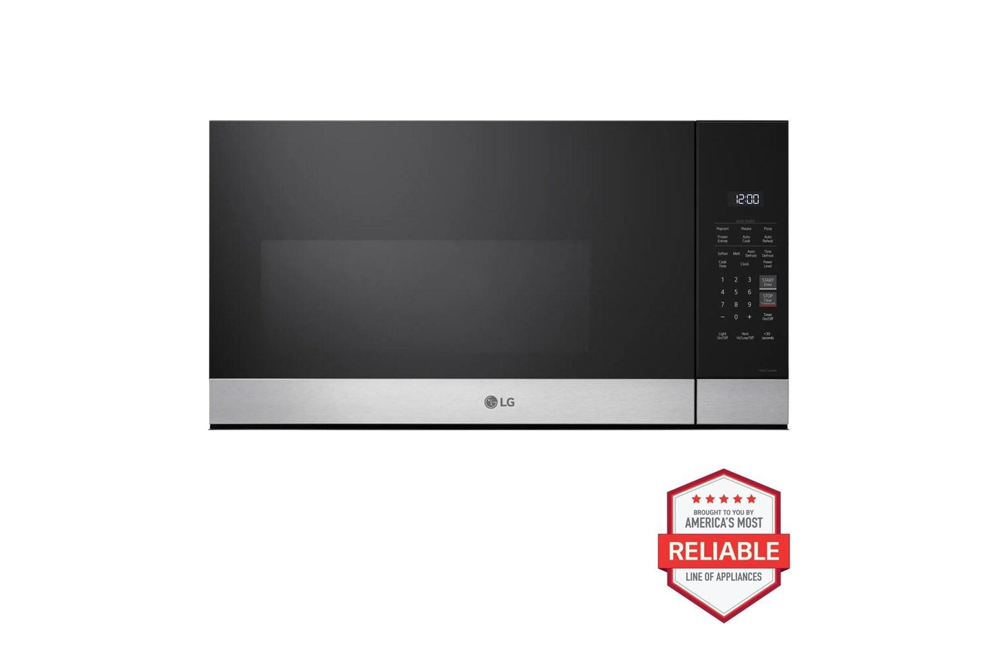 Lg LRFLC2706SLREL6321SMVEM1621YLDFN3432T 27 cu. ft. Smart Counter-Depth MAX™ French Door Refrigerator with Freestanding Electric Range, Front Control Dishwasher and Microwave Kitchen Package in Stainless Steel