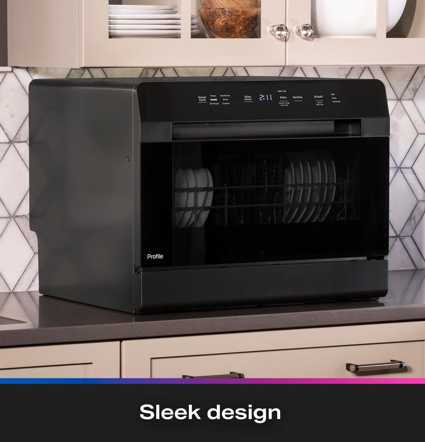 PZF560HGWBB GE Profile™ ENERGY STAR® Smart Compact Dishwasher for Countertop or Built-In