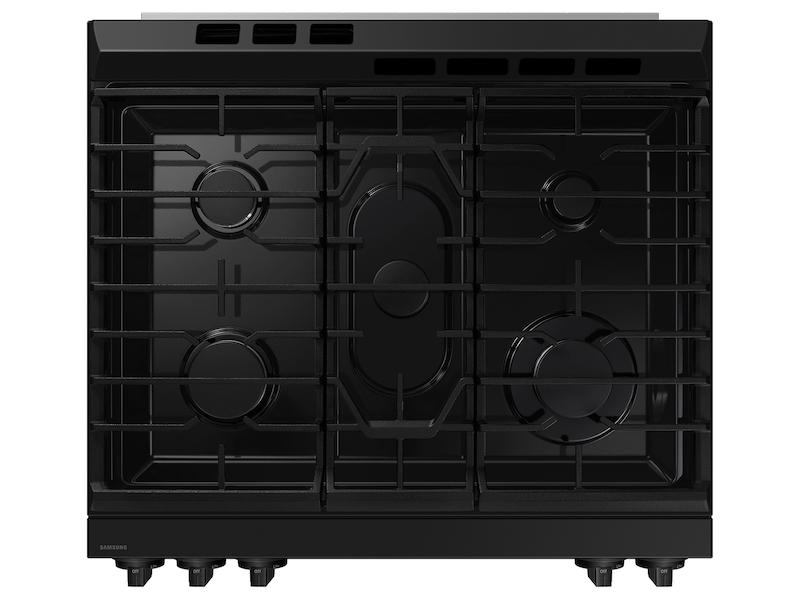 Samsung Bespoke 6.0 cu. ft. Smart Slide-In Gas Range with Precision Knobs in Matte Black Steel