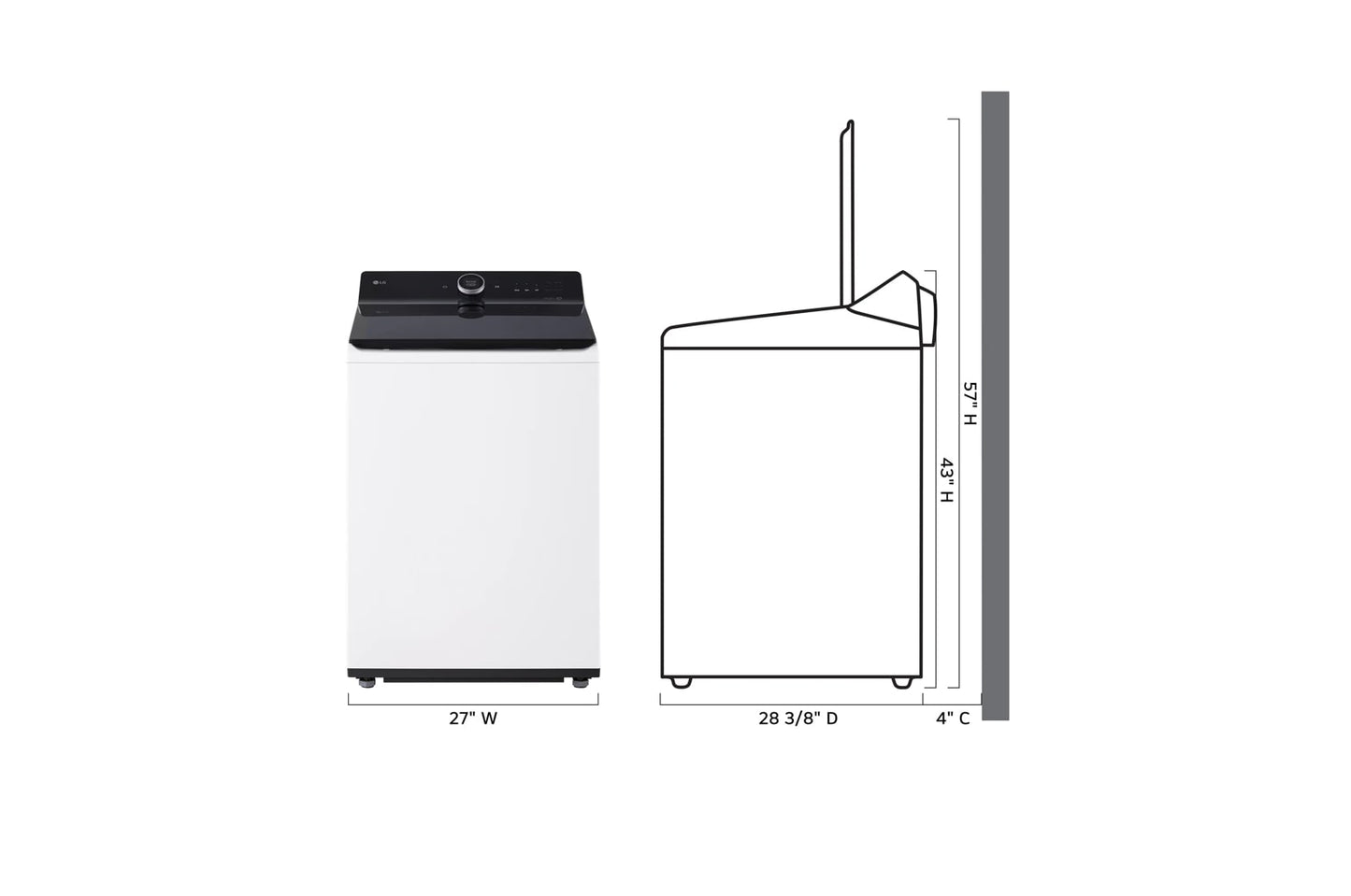 Lg WT8600CW 5.5 cu. ft. Mega Capacity Top Load Washer with TurboWash™ Washer with Steam, ezDipense, Wi-Fi Connectivity, White
