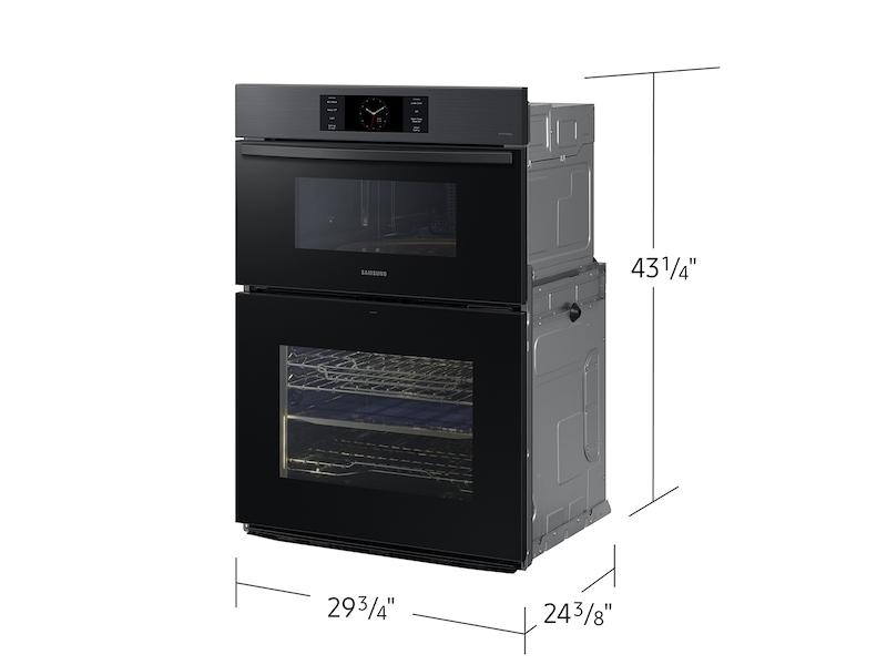 Samsung Bespoke 30" Microwave Combination Wall Oven with with Flex Duo™ in Matte Black Steel