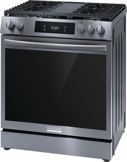 Frigidaire GCFG3060BD 30" Front Control Gas Range with Total Convection