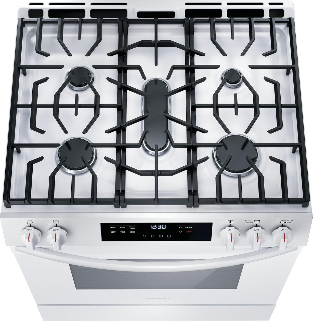 Frigidaire FCFG3062AW 30" Front Control Gas Range with Quick Boil