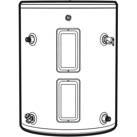 GE30L08BSM GE® 26 Gallon Side Port Lowboy Electric Water Heater