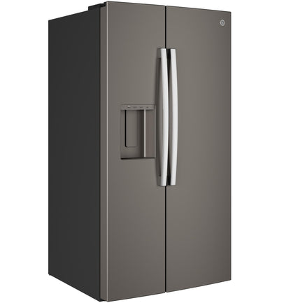 GSS28NMYES GE® 27.9 Cu. Ft. Side-By-Side Refrigerator with Extra Tall Dispenser and In-Door Icemaker
