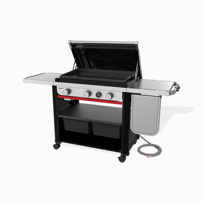 Weber 1500420 Slate® 30" Rust-Resistant Griddle with Extendable Side Table (Natural Gas) - Black