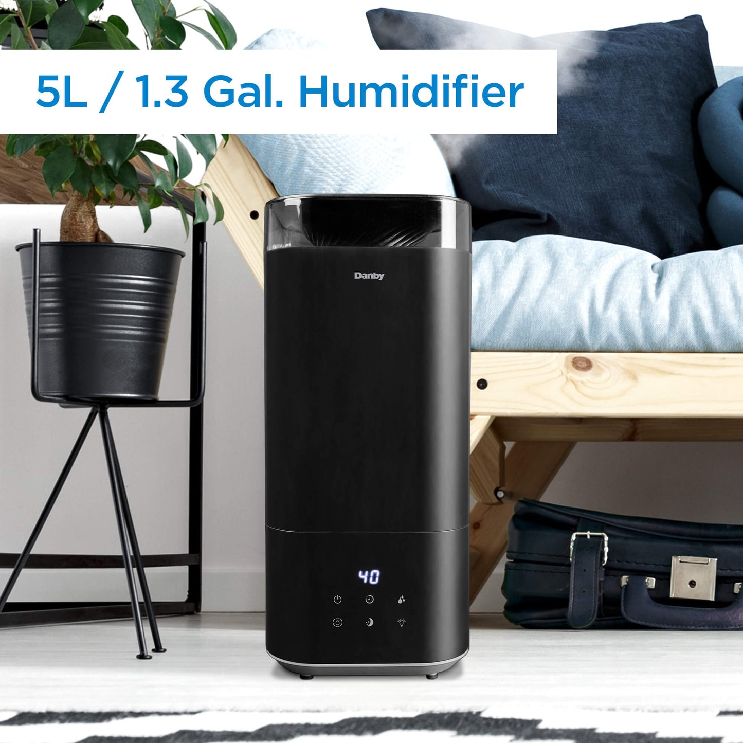 DBHR13211BDD1 Danby 5L Ultrasonic Top Fill Humidifier in Black