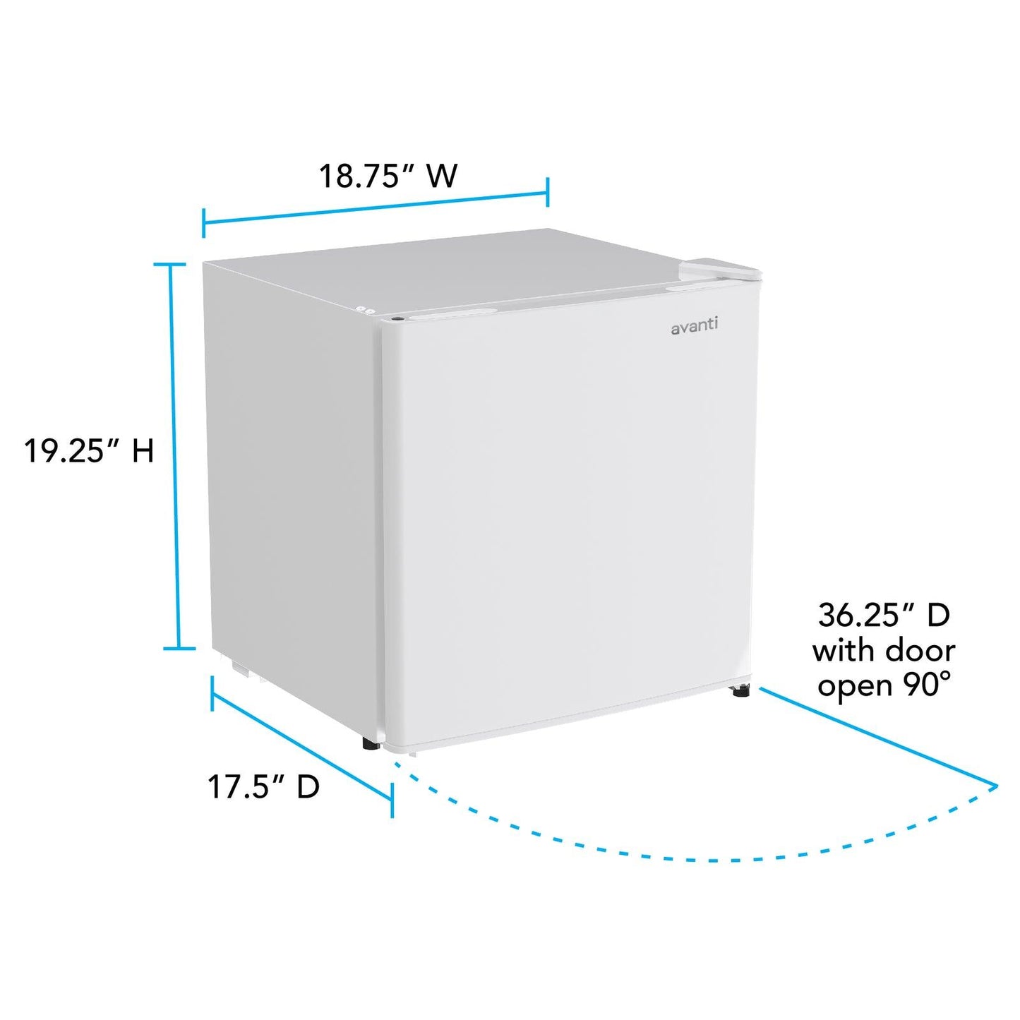 RM16J0W Avanti 1.6 cu. ft. Compact Refrigerator - White