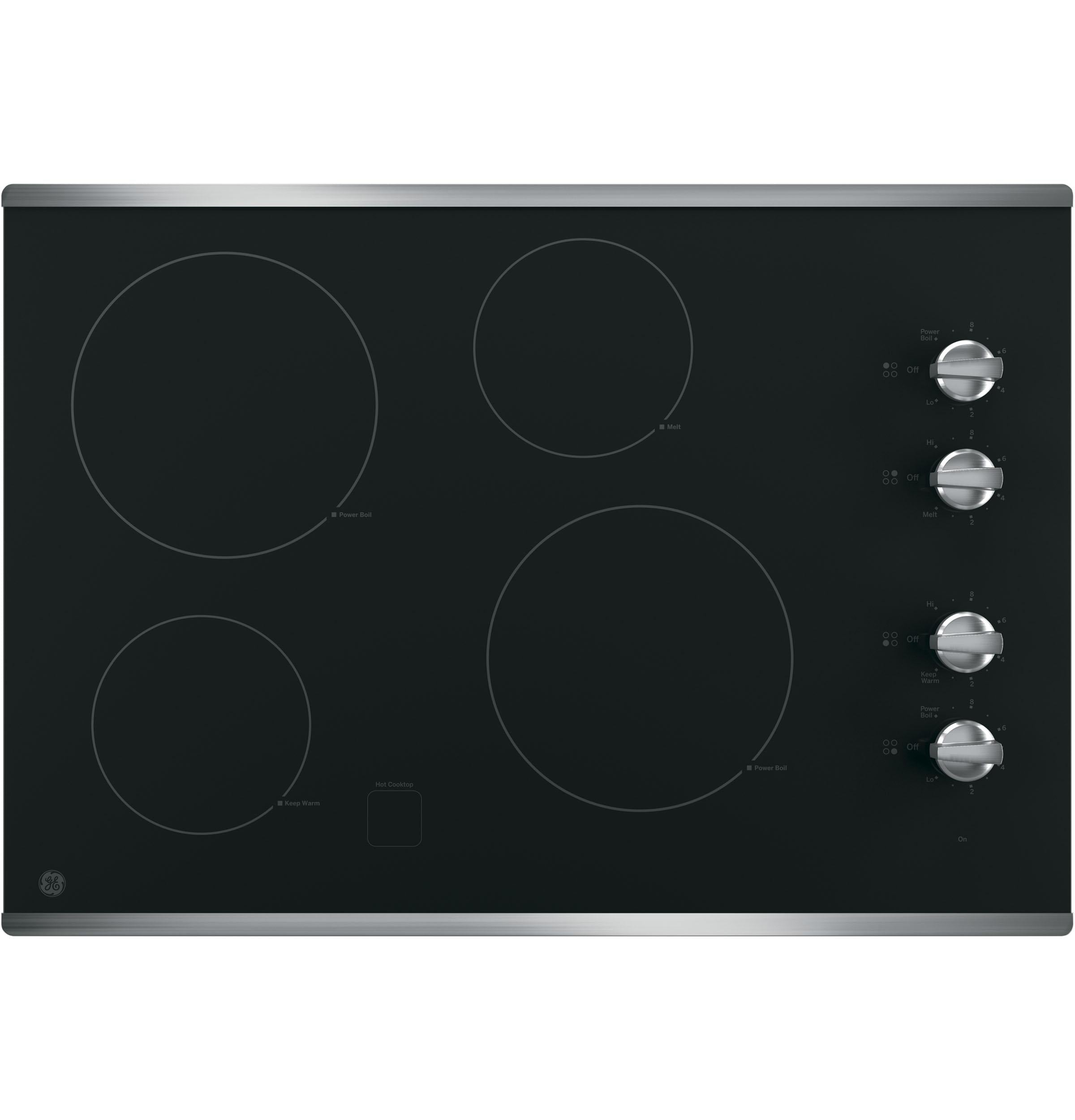 JP3030SWSS GE® 30" Built-In Knob Control Electric Cooktop