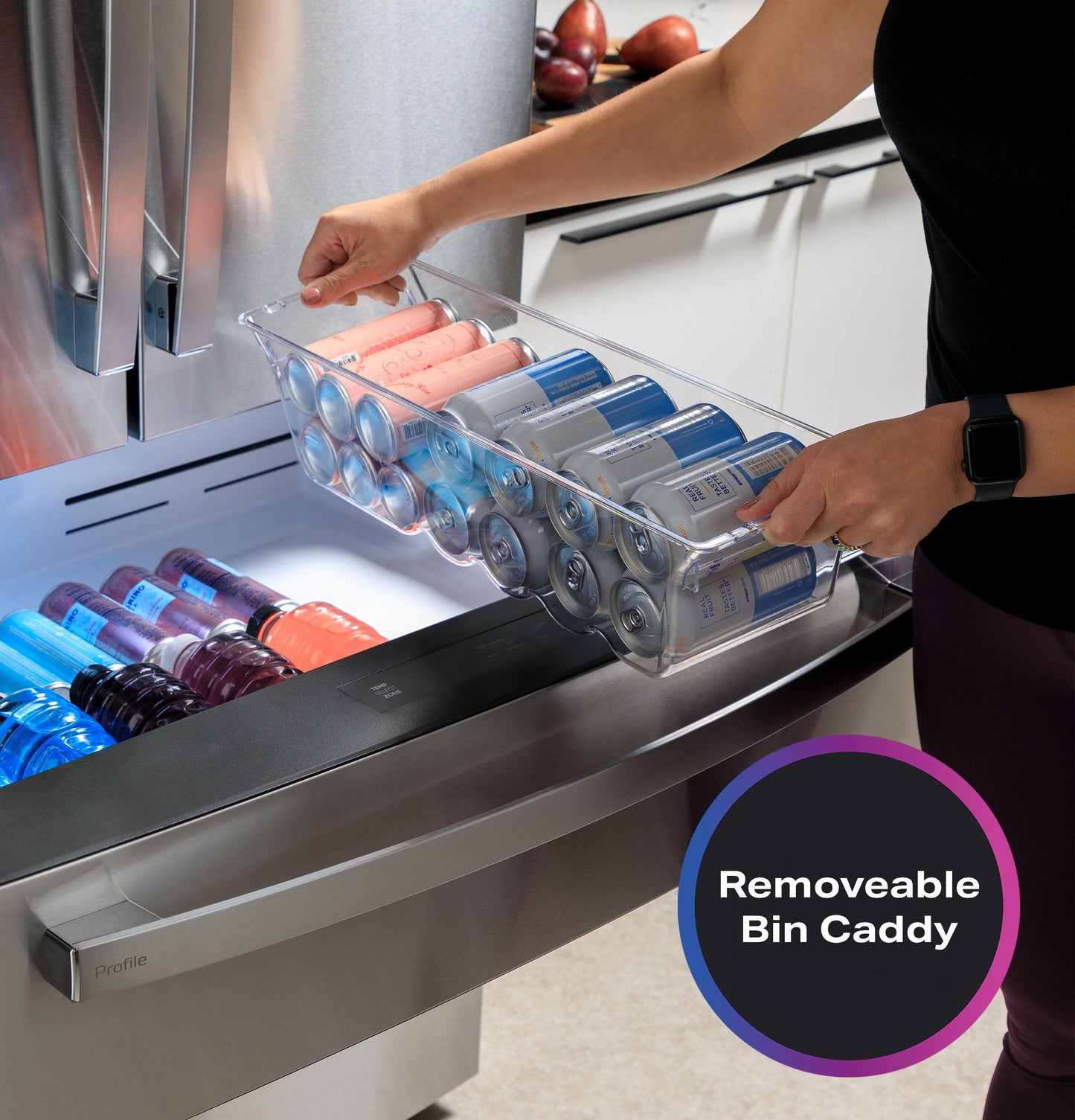 PXD22BYPFS GE Profile™ 22.4 Cu. Ft. Smart Counter-Depth Fingerprint Resistant 4-Door French-Door Refrigerator with Door In Door