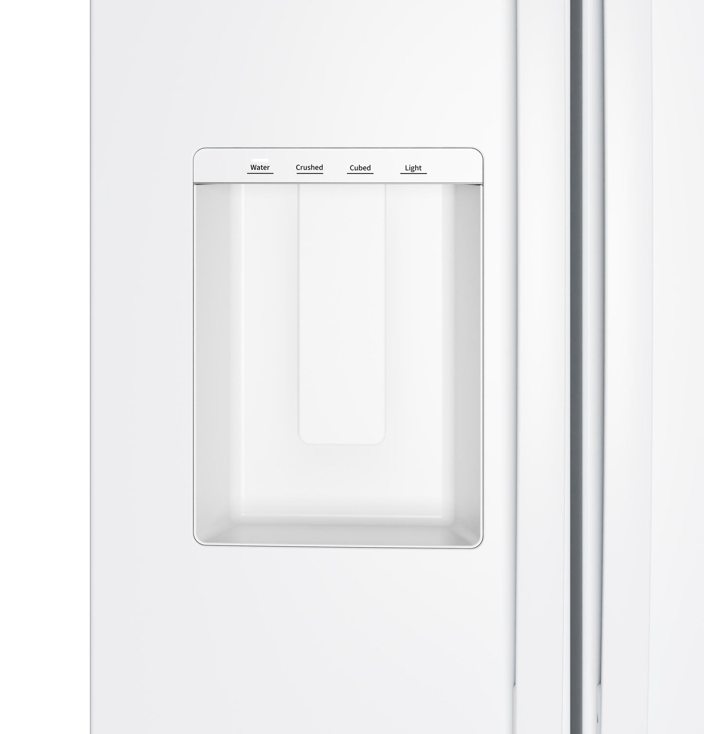 GSE28NGYWW GE® ENERGY STAR® 27.9 Cu. Ft. Side-By-Side Refrigerator with Extra Tall Dispenser and In-Door Icemaker