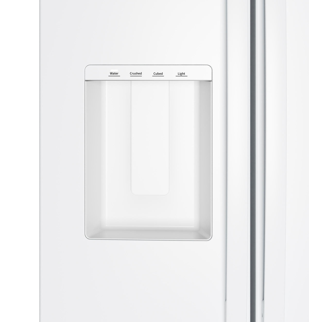GZS24NGYWW GE® 23.6 Cu. Ft. Counter-Depth Side-By-Side Refrigerator with Extra Tall Dispenser and In-Door Icemaker