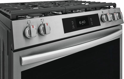 Frigidaire GCFG3070BF 30" Front Control Gas Range with Stone-Baked Pizza