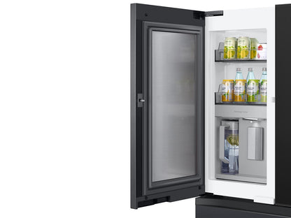 Samsung RF23BB89008M Bespoke 4-Door French Door Refrigerator (23 cu. ft.) - with Top Left and Family Hub™ Panel in Charcoal Glass - and Matte Black Steel Middle and Bottom Panels