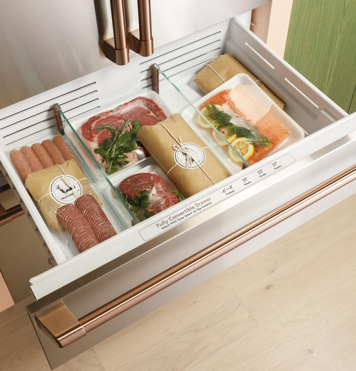 CIC36LK6ZII CAFE™ 36" Panel-Ready Integrated Bottom-Freezer Refrigerator - Left Swing