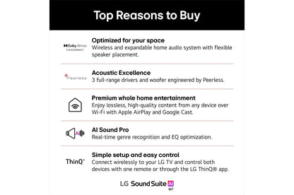 Lg M7 Sound Suite M7  Wireless Speaker  Dolby Atmos FlexConnect  Premium Spatial Audio