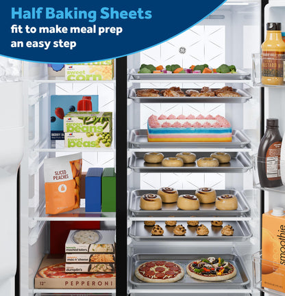 GZS24PYYFS GE® 23.5 Cu. Ft. Counter-Depth Side-By-Side Refrigerator with LED Light Walls and Extra Tall Dispenser