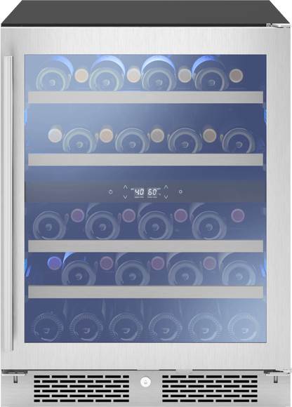 Zephyr PRW24C02AGADA Presrv ADA Wine Cooler, 24in Compact, SS+Glass, Reversible Door + Lock, 2 zones