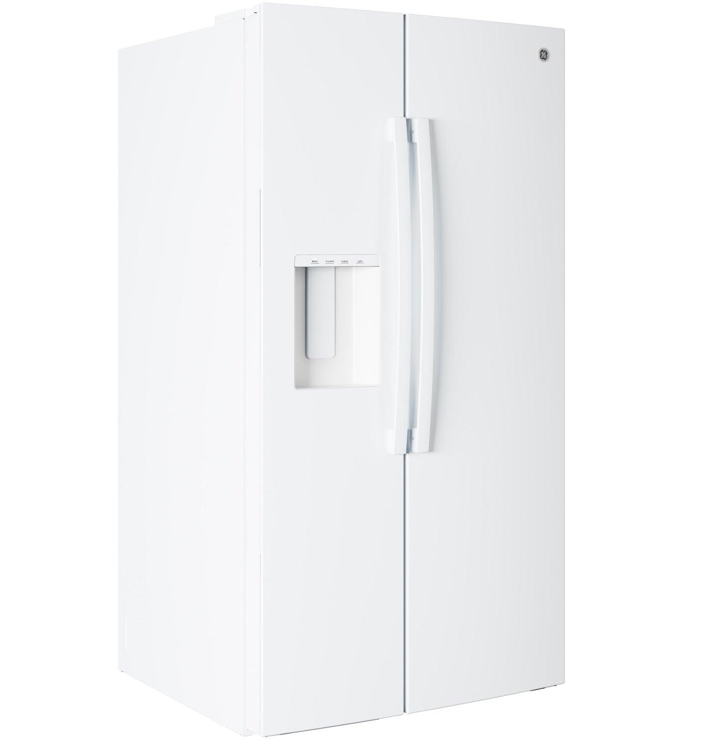 GSE28NGYWW GE® ENERGY STAR® 27.9 Cu. Ft. Side-By-Side Refrigerator with Extra Tall Dispenser and In-Door Icemaker