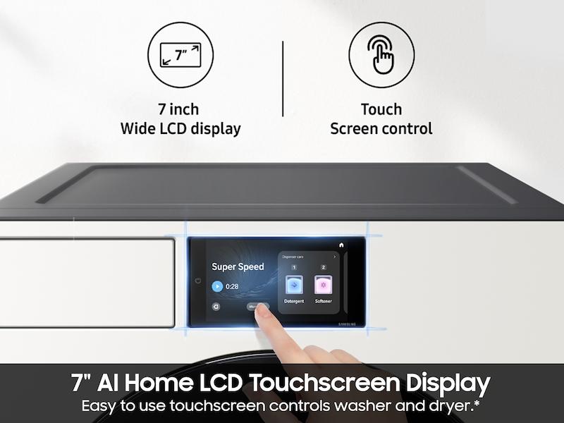 Samsung WF90F53ADY 5.3 cu. ft. Bespoke AI Ultra Capacity Front Load Washer with AI Home and AI OptiWash+ in Ivory