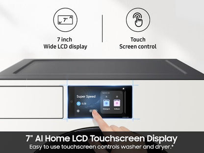 Samsung WF90F53ADY 5.3 cu. ft. Bespoke AI Ultra Capacity Front Load Washer with AI Home and AI OptiWash+ in Ivory