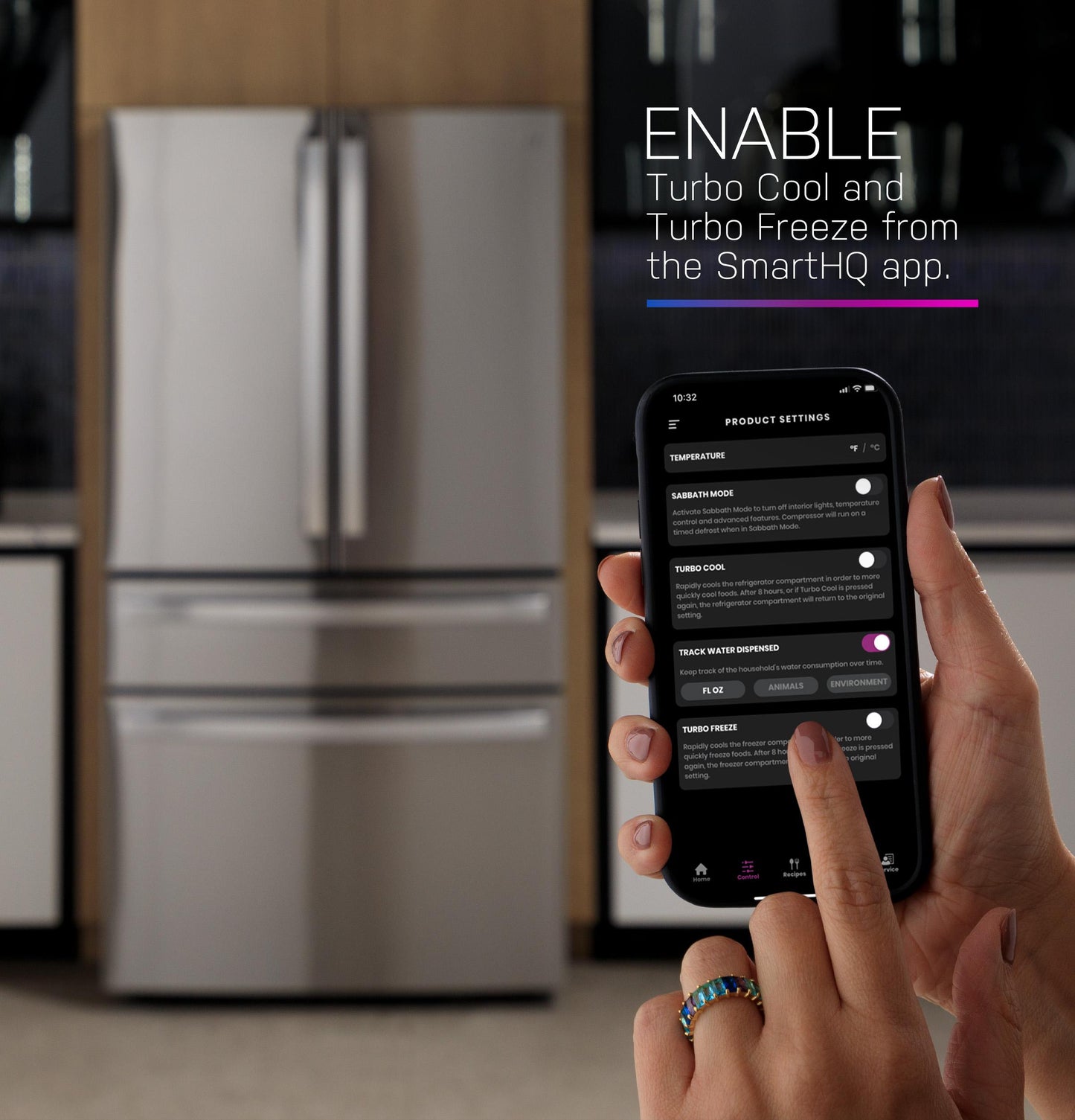 PJE23BYWFS GE Profile™ ENERGY STAR® 23.2 Cu. Ft. Smart Counter-Depth Fingerprint Resistant 4-Door French-Door Refrigerator