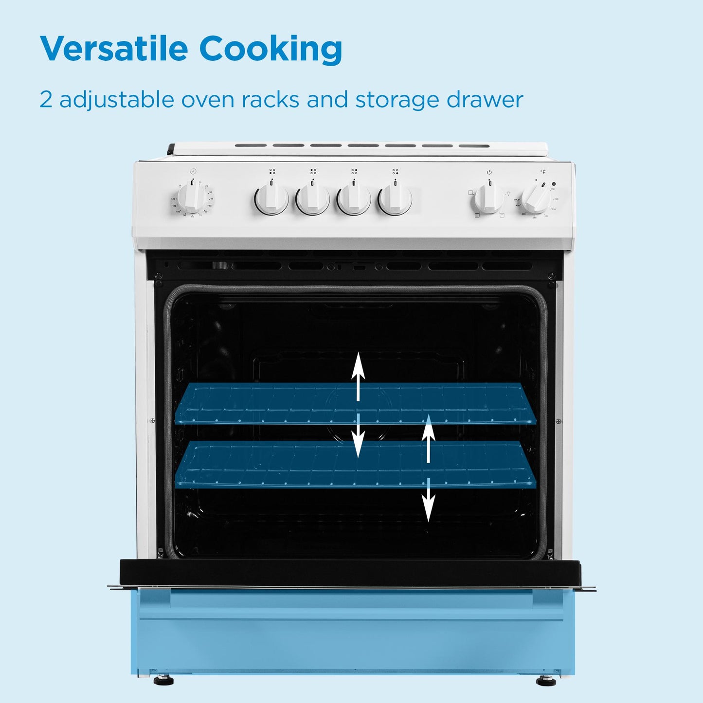 DRRM300W Danby 30"" Slide in Smooth Top Electric Range with Knob Controls in White