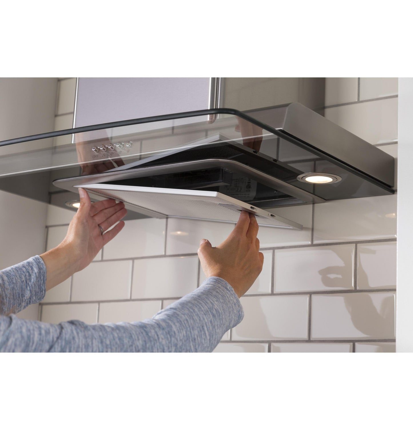 Cafe UVW7241SNSS 24" Chimney Vent with Tempered Glass