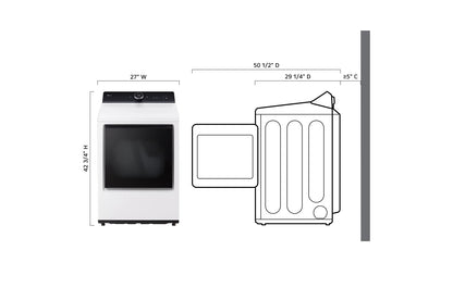 Lg DLEX8600WE 7.3 cu. ft. Ultra Large High Efficiency Electric TurboSteam™ LG EasyLoad™ Door, Wi-Fi Connectivity, White
