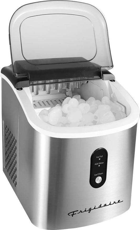 Frigidaire EFIC103SC 26-lb Retro Countertop Ice Maker with Self-Clean - Stainless Steel