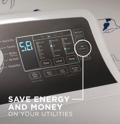 GTD58GBSVWS GE® 7.4 cu. ft. Capacity Gas Dryer with Up To 120 ft. Venting and Sensor Dry