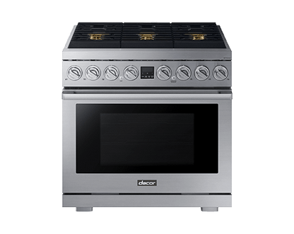 Dacor DOP36T86DLS Transitional 36" Dual-Fuel Range, Silver Stainless Steel, Natural Gas/Liquid Propane