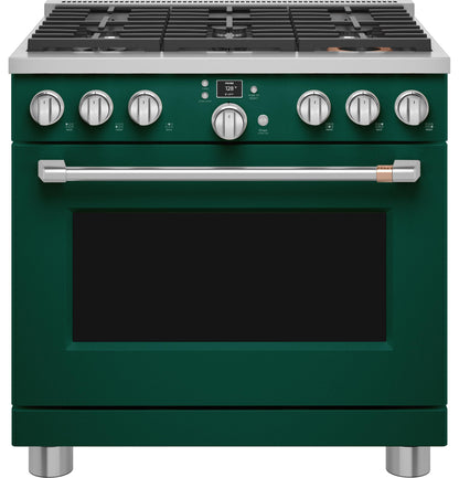 Cafe C2Y366P5TG2 Caf(eback)™ 36" Smart Dual-Fuel Commercial-Style Range with 6 Burners (Natural Gas)