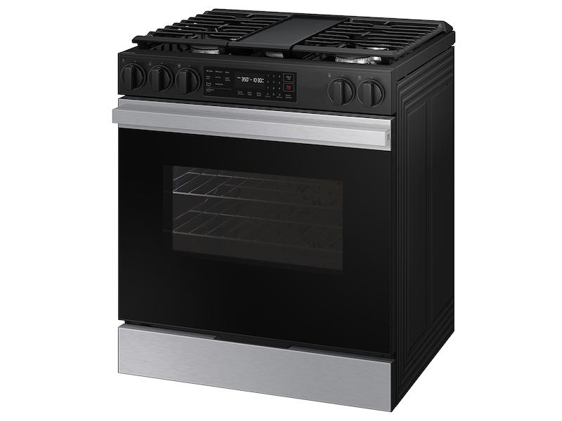 Samsung NSG6DG8300SR Bespoke 6.0 cu. ft. Smart Slide-In Gas Range with Air Fry & Precision Knobs in Stainless Steel