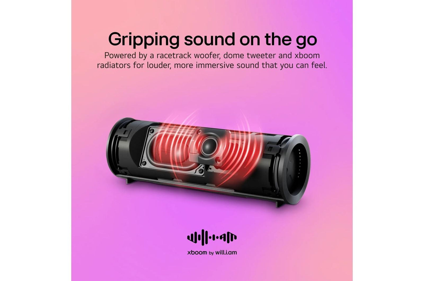 GRABAUSALBK LG xboom Grab  Bluetooth Speaker  xboom Signature Sound by will.i.am for Ultimate Portability