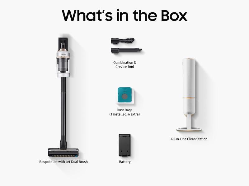 Samsung VS20A9580VW Bespoke Jet™ Cordless Stick Vacuum with All-in-One Clean Station® in Misty White