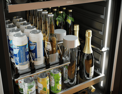 Zephyr PRPB24C01CG Presrv Pro Beverage Cooler, 24in Under Cabinet, SS+Glass, Reverse Door, 1 Zone