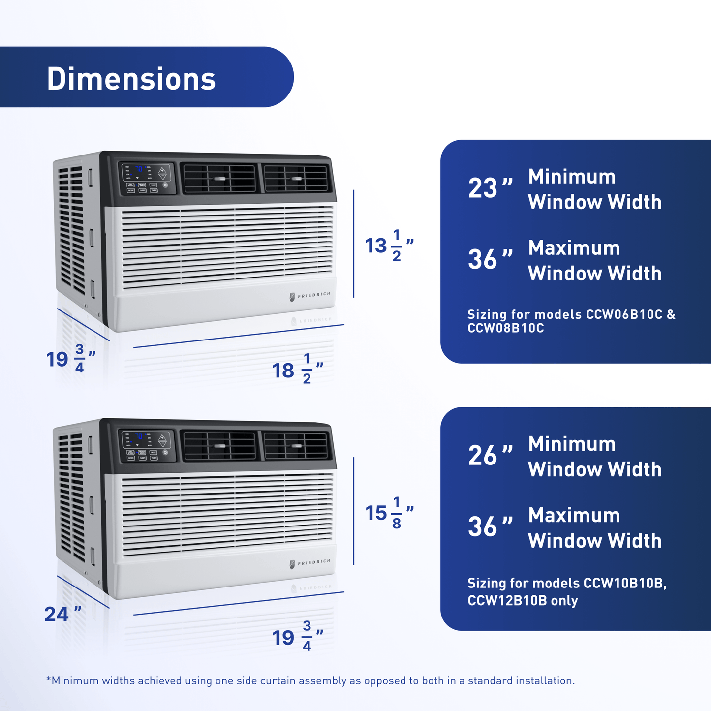 CCW08B10C Friedrich Chill Premier 8,000 BTU 115V Smart Window/Wall Air Conditioner - Cool Only