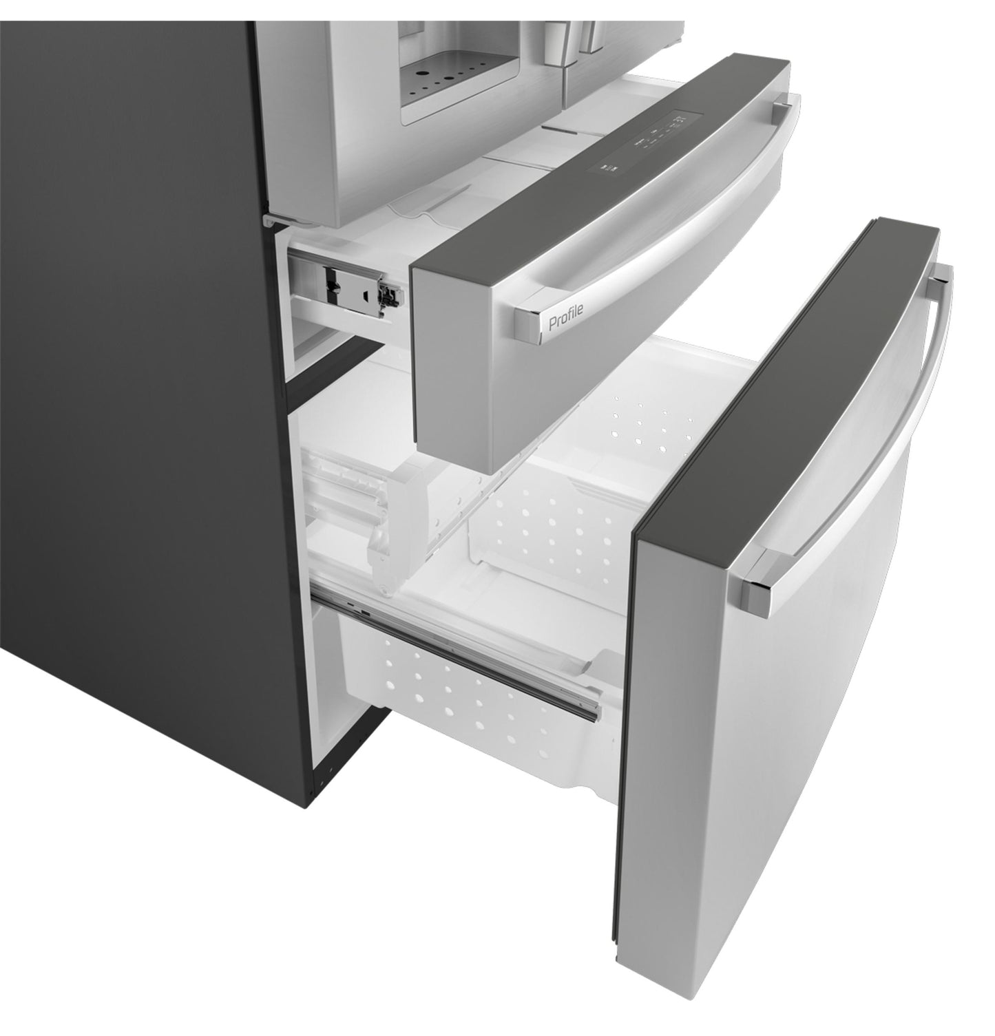 PXD22BYPFS GE Profile™ 22.4 Cu. Ft. Smart Counter-Depth Fingerprint Resistant 4-Door French-Door Refrigerator with Door In Door